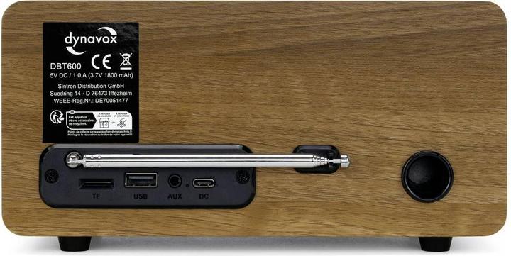 Actual product image Dynavox World receiver DAB+, FM, DAB DAB+, Bluetooth®, SD, USB Brown (DAB+, DAB, FM, Bluetooth)