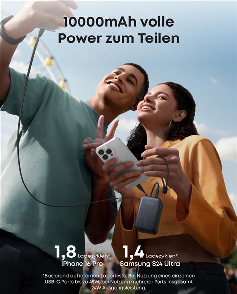 Immagine prodotto Anker Nano PowerBank 10K 45W Built-In USB-C Cable (10000 mAh, 45 W)