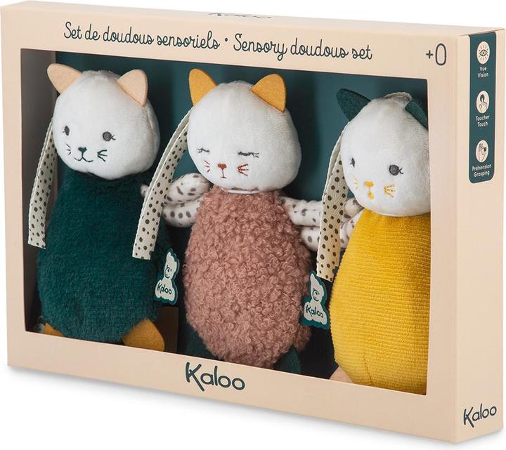 Produktbild Kaloo Stimuli - Sensorisches Kuscheltierset - Katze - 14cm (14 cm)