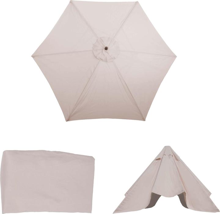 Produktbild Mendler Bezug für Sonnenschirm Florida, Sonnenschirmbezug Ersatzbezug, Ø 3m Polyester 6kg creme (2.90 m)