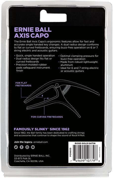 Actual product image Ernie Ball Capo, Axis Capo, Rose Gold Satin