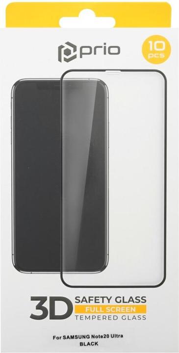 Actual product image prio 10x 3D Temp Glass screen protector for Samsung Note20 Ultra black (10 Piece, Samsung Galaxy Note 20 Ultra)