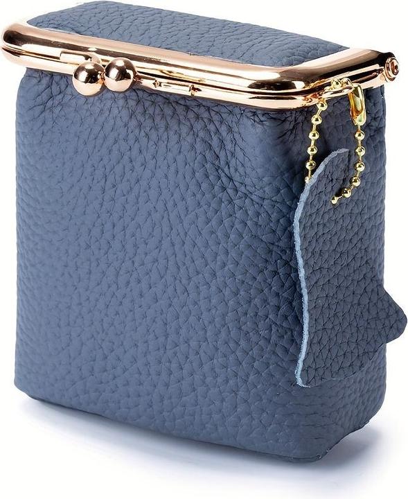 Only-Bags.Store Vintage Genuine Leather Mini Handbag Organizer with Secure Kiss Lock - Spacious Coin Purse, Key