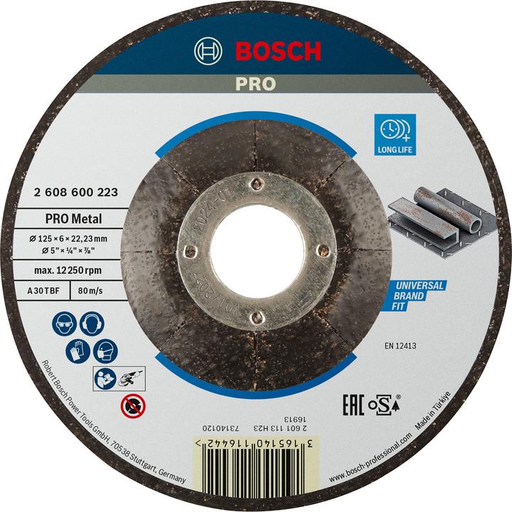 Actual product image Bosch Professional Zubehör PRO Metal grinding disc, 125 x 6 x 22.23 mm (P30)