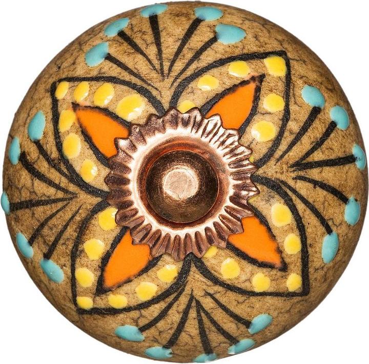 Actual product image Tranquillo Furniture handle handmade, Ø 4 cm, Multicolor, Bronze