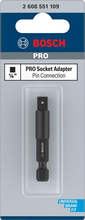 Produktbild Bosch Professional Zubehör PRO Socket Adapter mit Stiftverbindung, 1/4", 50 mm