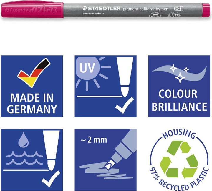 Actual product image Staedtler Pigment calligraphy pen olive green (Olive green, 1 x)