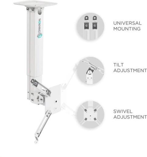 Produktbild Onkron Adjustable Ceiling/Wall Projector Mount up to 10 kg, White (Decke, Wand)
