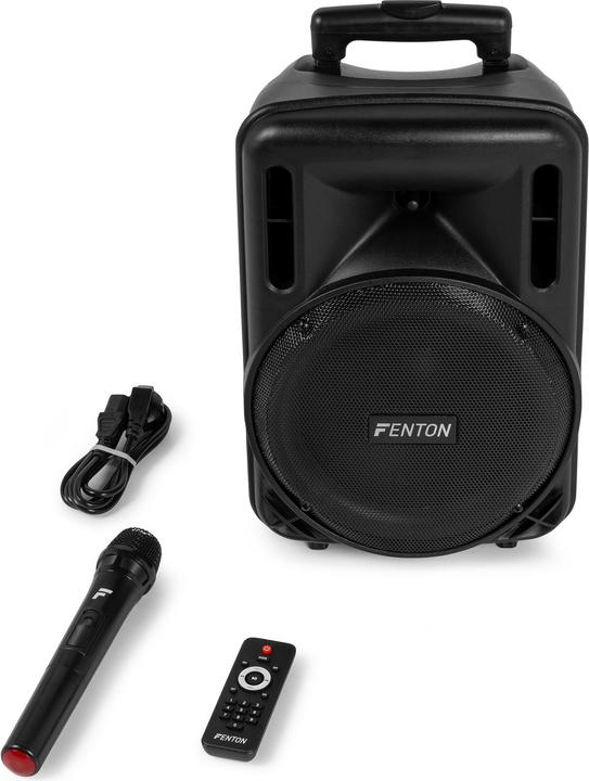 Immagine prodotto Fenton Speaker Bluetooth - FT10LED MK2 karaoke box met LEDâ€™s, accu en microfoon - Voor (Attivo)