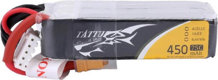 Tattu Accu RC LiPo 450 mAh 14.8 V 75C Long (14.80 V, 450 mAh)