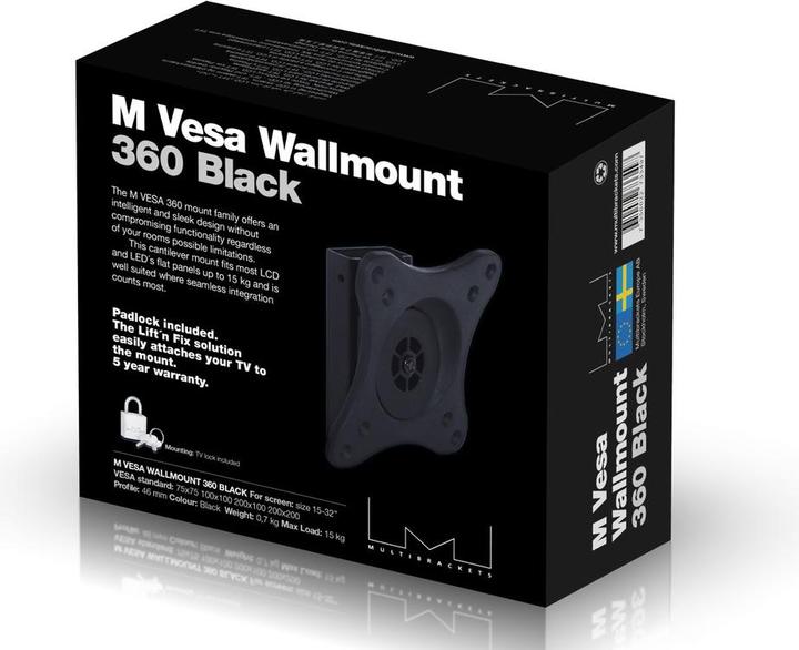 Actual product image Multibrackets M VESA Wallmount 360 Black (Wall, 32", 15 kg)