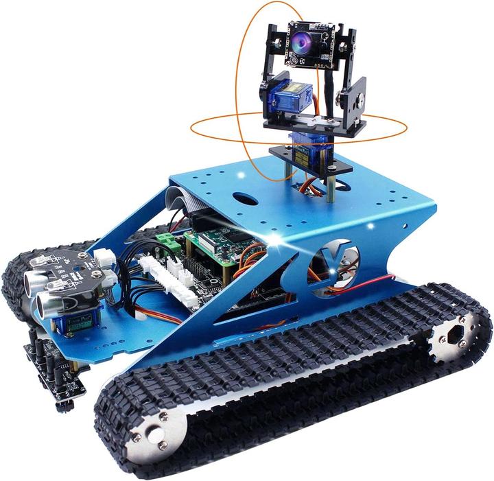 micro:bit Raspberry Pi KI-Panzerroboter-Kit mit Kamera