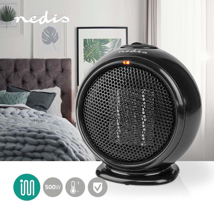 Actual product image Nedis Keramik-PTC-Heizlüfter- 500 W- 1 Heizmodus- Verstellbares Thermostat- (500 W)