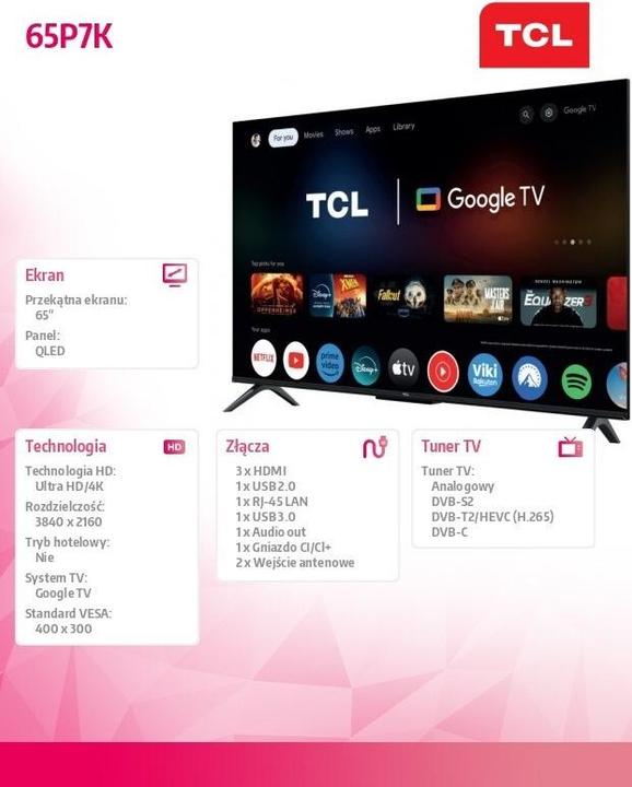 Produktbild TCL 65P7K (65", QLED, 4K)