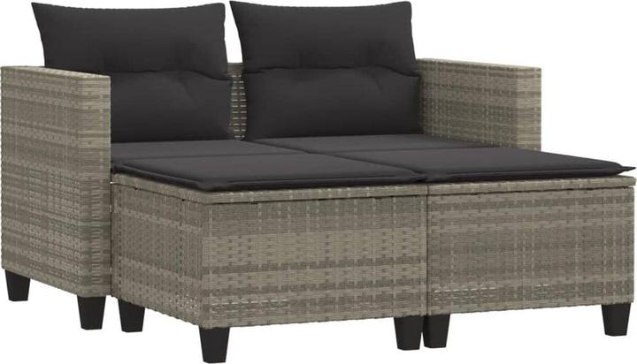 Produktbild vidaXL Gartensofa 2-Sitzer mit Hockern