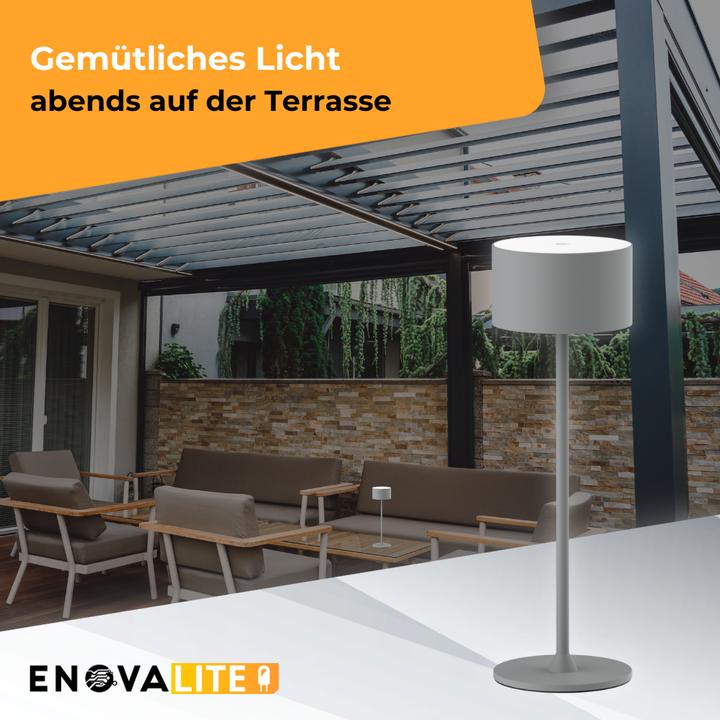 Produktbild Enovalite LED-Akku-Tischleuchte, ELED700401, EEK: D dimmbar, CCT, grau (150 lm)