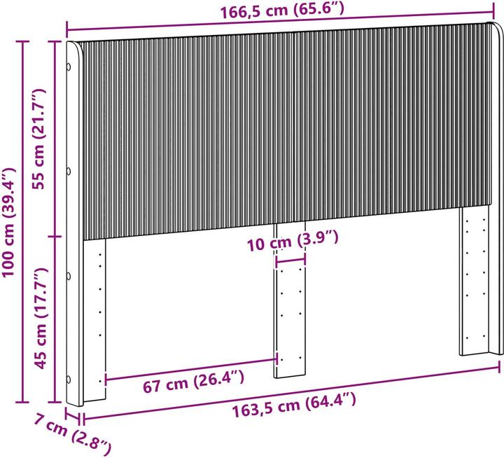 Actual product image vidaXL Modernes Kopfteil (166.50 x 7 x 100 cm)