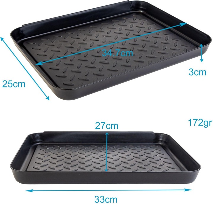 Produktbild Intirilife Schuhabtropfschale Ablage mit erhöhtem Rand (35 x 27.5 x 4.5 cm)