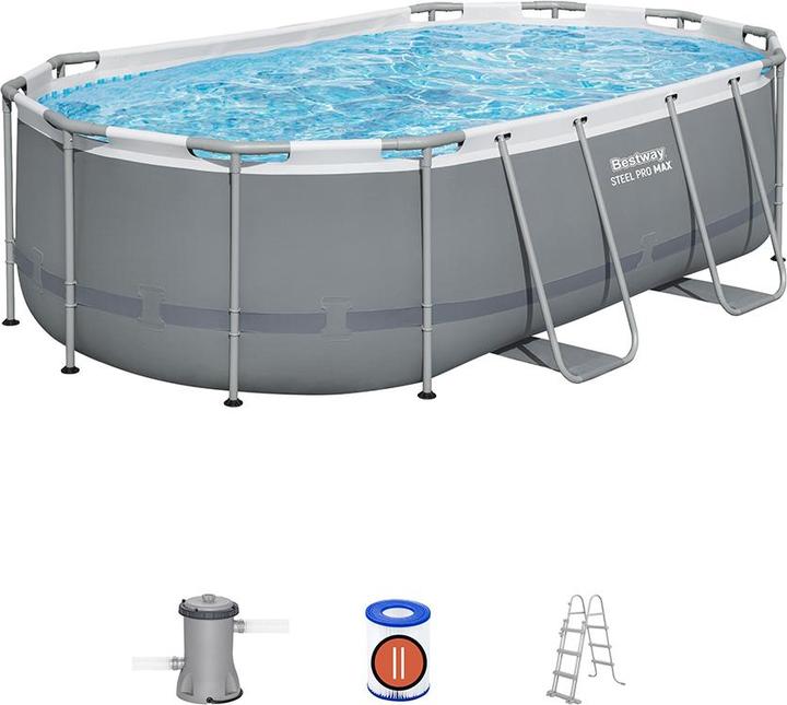 Immagine prodotto Bestway Set ovale in acciaio Power (424 x 250 x 100 cm)