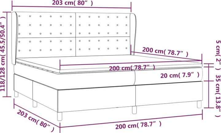 Produktbild vidaXL Boxspringbett (200 x 200 cm)