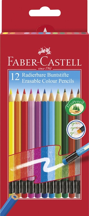 Immagine prodotto Faber-Castell Matite a colori cancellabili (Multicolore, 12 x)