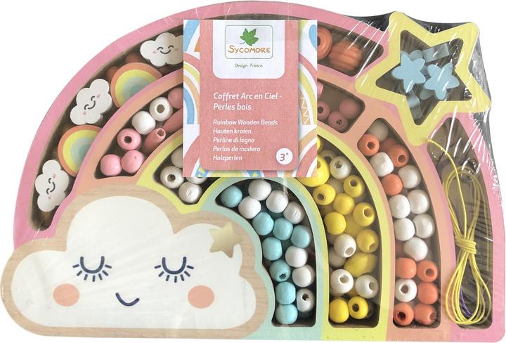 Sycomore COFFRET PERLES BOIS ARC-EN-CIEL 180PCS (FR-DE-IT)
