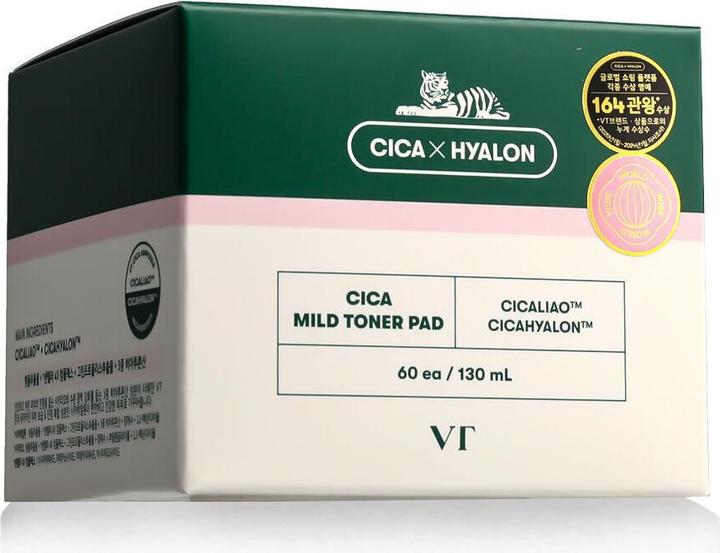 Produktbild VT Cosmetics Cica Hyalon Soft Toner Pad with 0.5% Salicylic Acid - Soothing Repair and Anti-Acne (Reinigungstücher Gesicht)