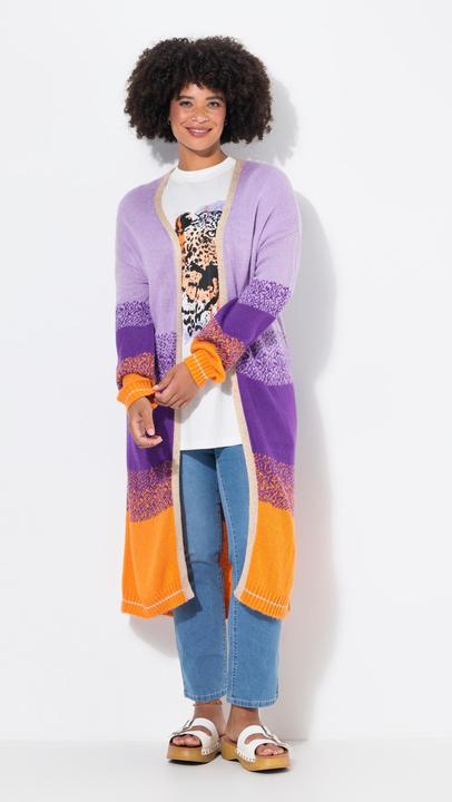 Produktbild Angel of Style Strickjacke, offene Form, Feinstrick, Blockstreifen, Langarm (56)