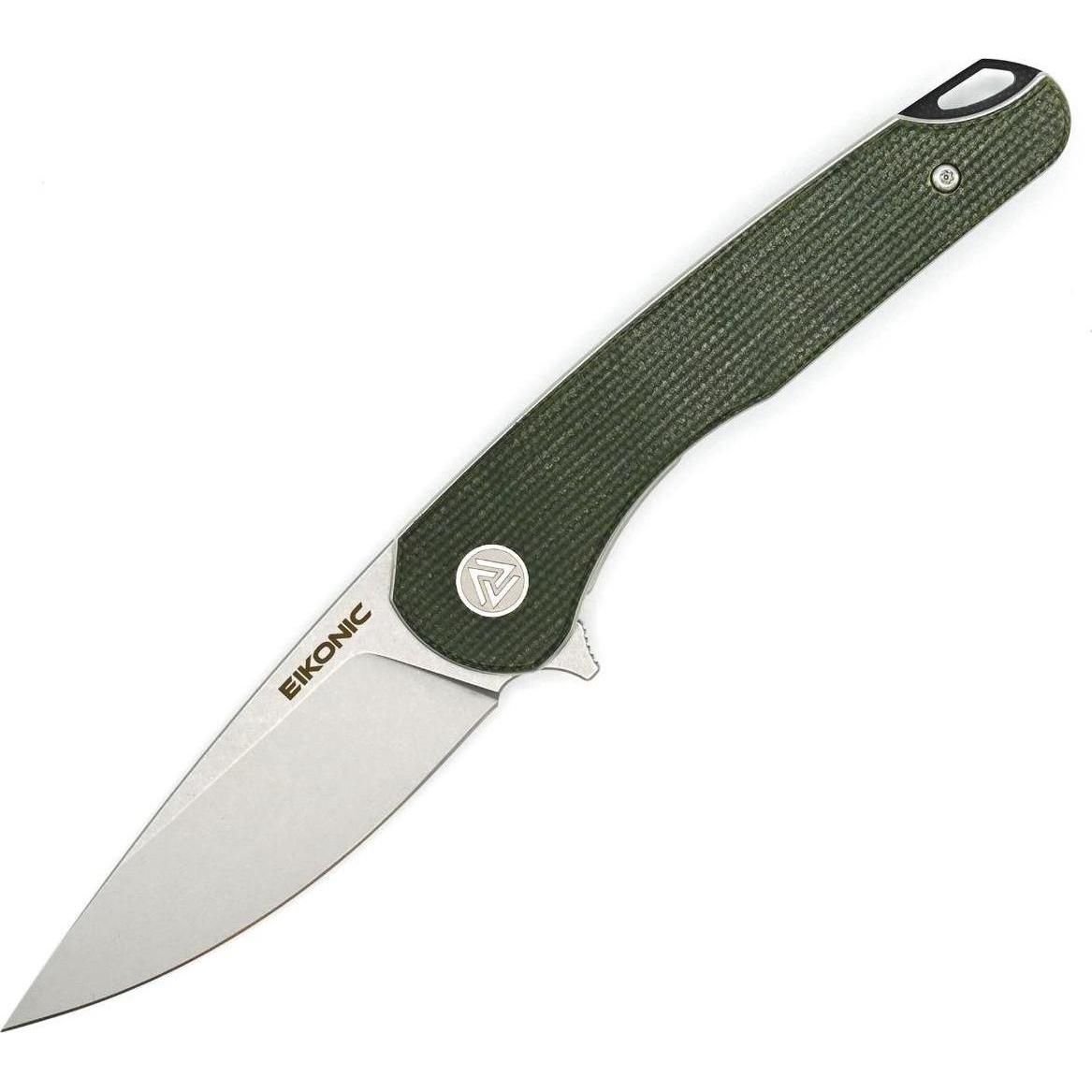 Eikonic, Mehrzweckmesser, Einhandmesser Dromas, Micarta, olive (8.30 cm)