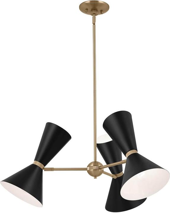 Elstead Lighting Elstead Phix Kronleuchter E27 6-fach Schwarz und Champagnerbronze Schwarz