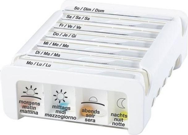 Image du produit Anabox Medidistributeur 7 jours, Vida 4, 4 compartiments/jour, allemand/français/italien (1 pc)