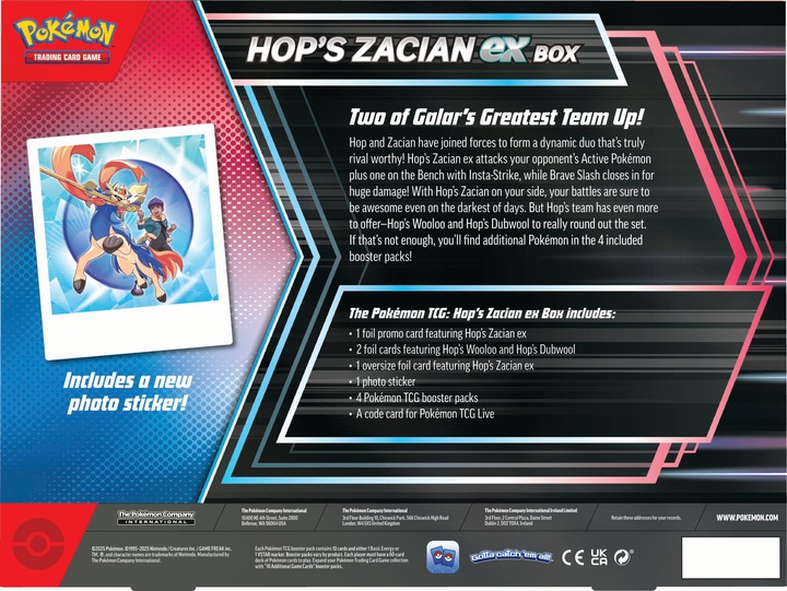 Actual product image Pokémon P-EN Hop's Zacian ex Box (English, Box Set & Collection)