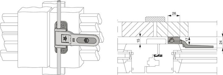 Actual product image Maco RUSTICO bar shutter latch without locking pin plates, black
