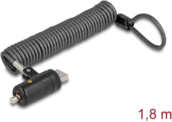 Produktbild Navilock Delock Notebook Sicherungsspiralkabel für USB Typ-A Buchse mit Schlüssel