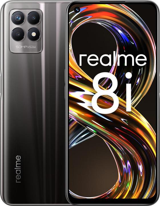 Produktbild realme 8i (128 GB, Space Black, 6.60", Dual SIM + SD, 4G)