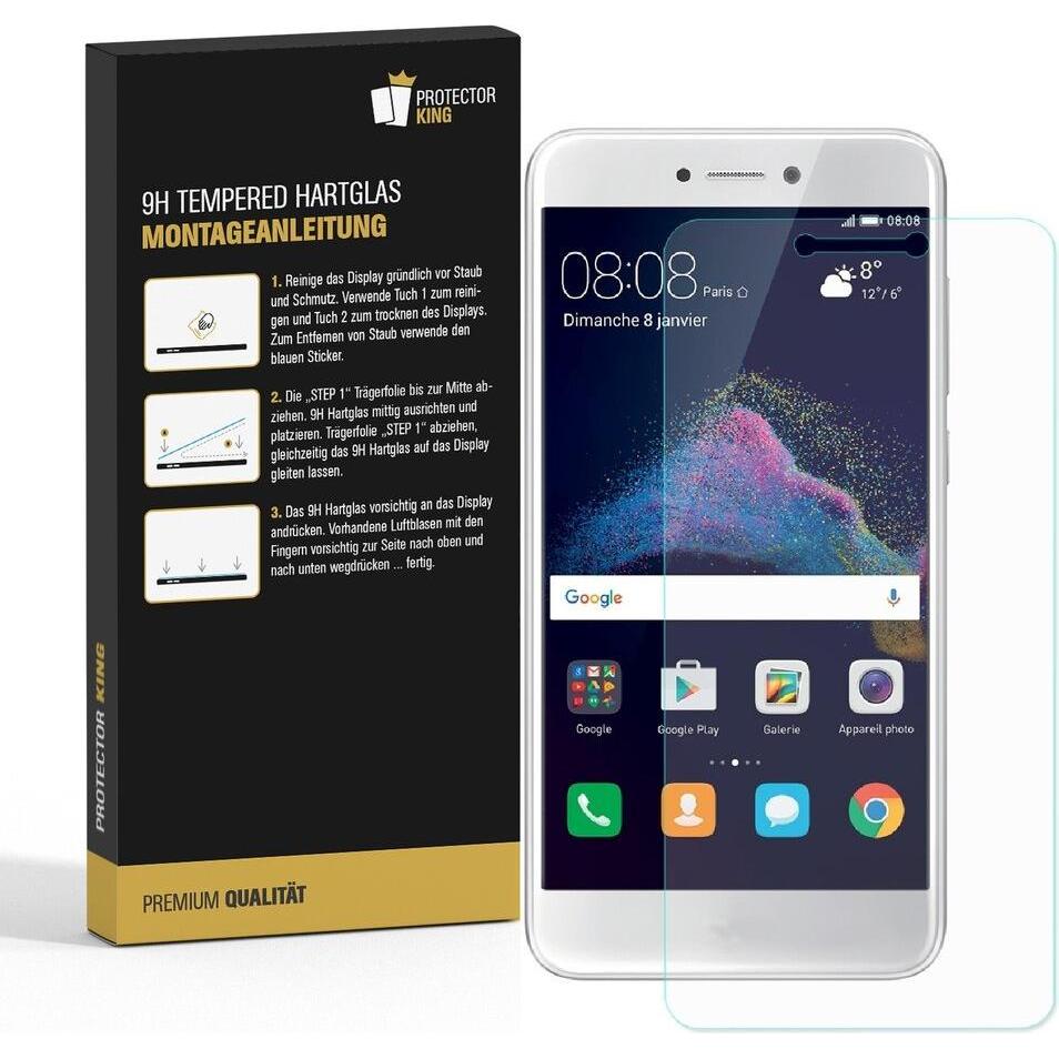 Thumbnail - Protectorking 1x echtes Tempered 9H Panzerhartglas 3D KLAR (1 Stück, Huawei P8 Lite (2017)), Smartphone Schutzfolie