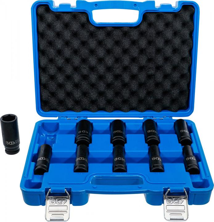 Actual product image BGS Impact Socket Set, Hexagon, deep 12.5 mm (1/2") Drive 10 - 24 mm 10 pcs. (10 mm)