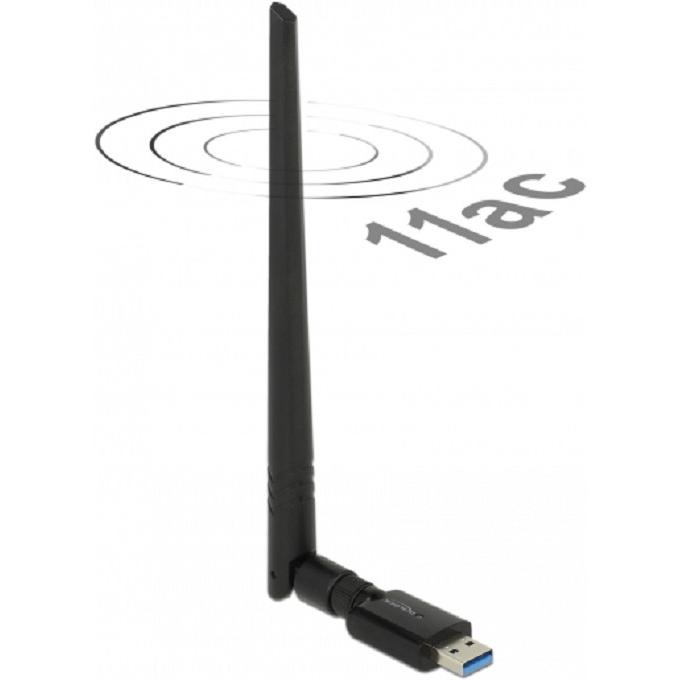 Delock WLAN USB 3.0 Stick (USB 3.0), Netzwerkadapter, Schwarz