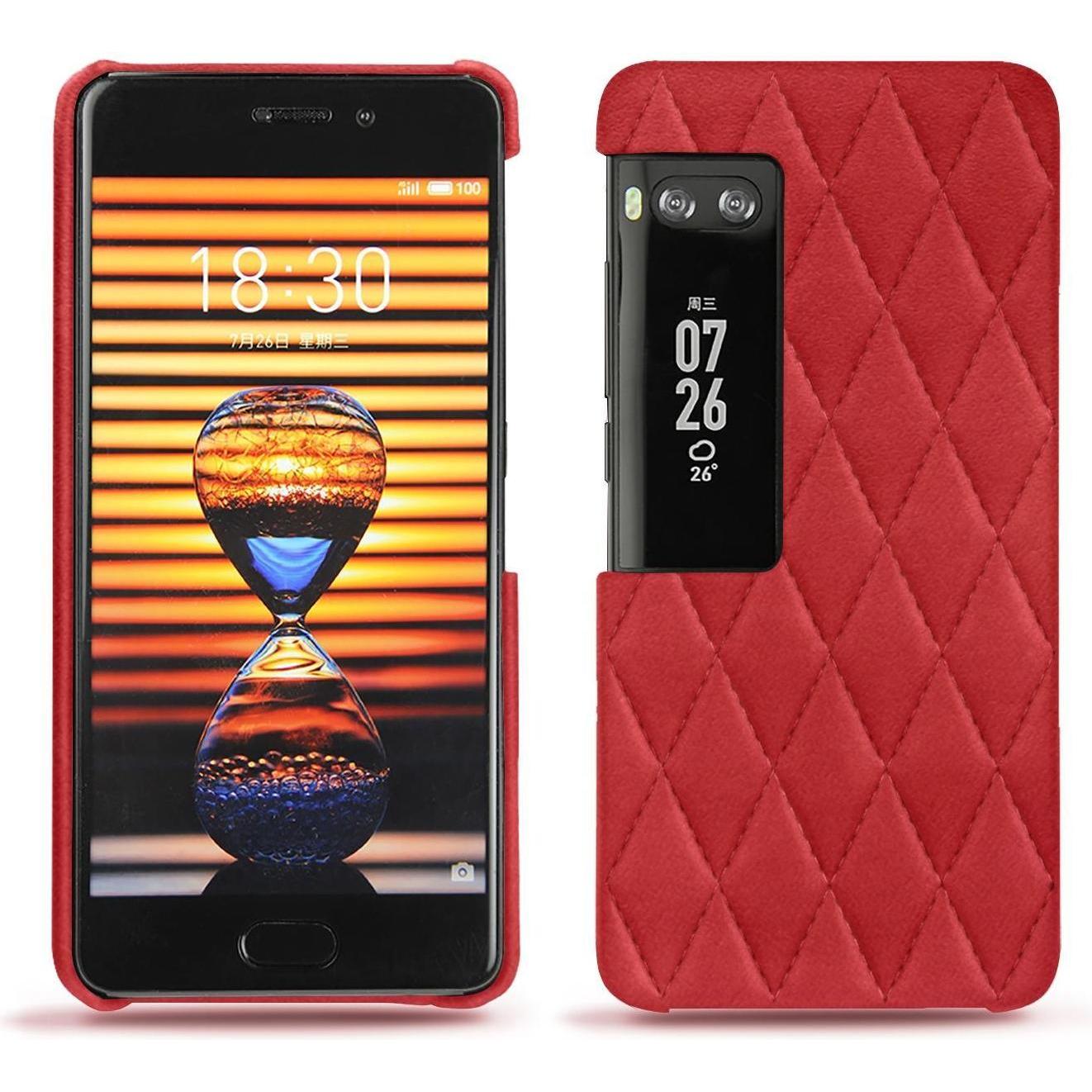 Noreve Lederschutzhülle (Meizu Pro 7 Plus), Smartphone Hülle, Rot