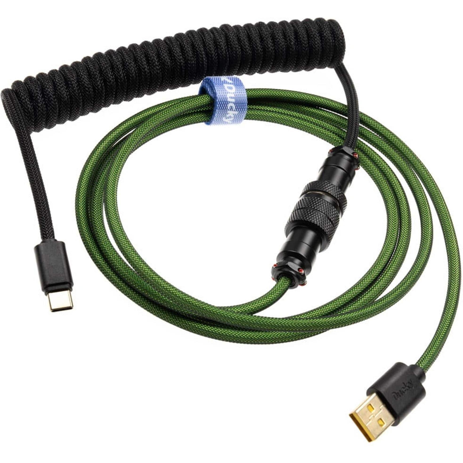 Ducky Premicord Pine Green Spiralkabel, USB Typ C auf Typ A (1.80 m, USB 2.0), USB Kabel