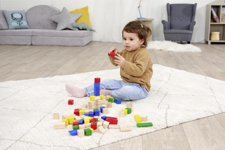 Actual product image Eichhorn EH wooden building blocks coloured /natural