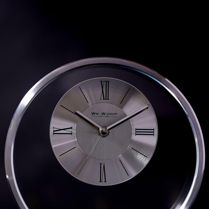 Actual product image William Widdop Wm.Widdop Round Silver Mantel Clock