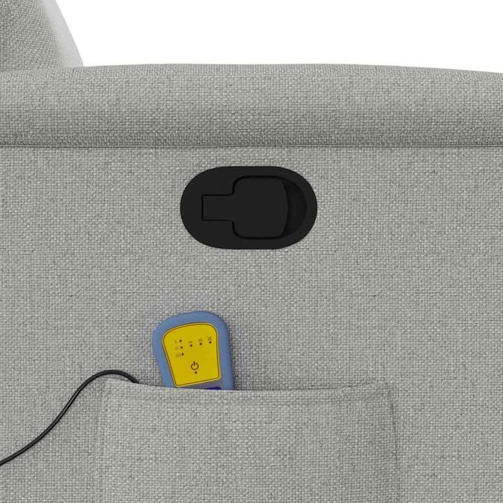 Immagine prodotto vidaXL Poltrona massaggiante con ausilio per la risalita in piedi in tessuto grigio Cloud