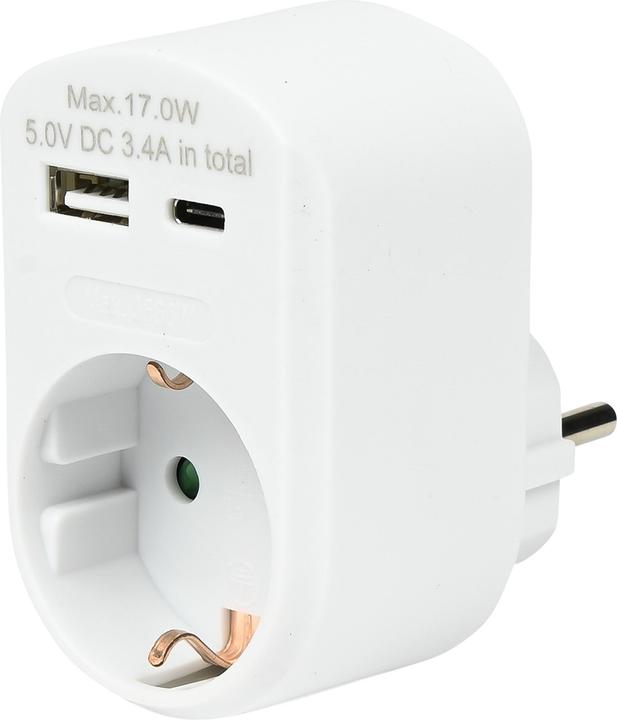 Benson Electric Prise avec chargeur USB-A et USB-C blanc (Type 12, 2 x)