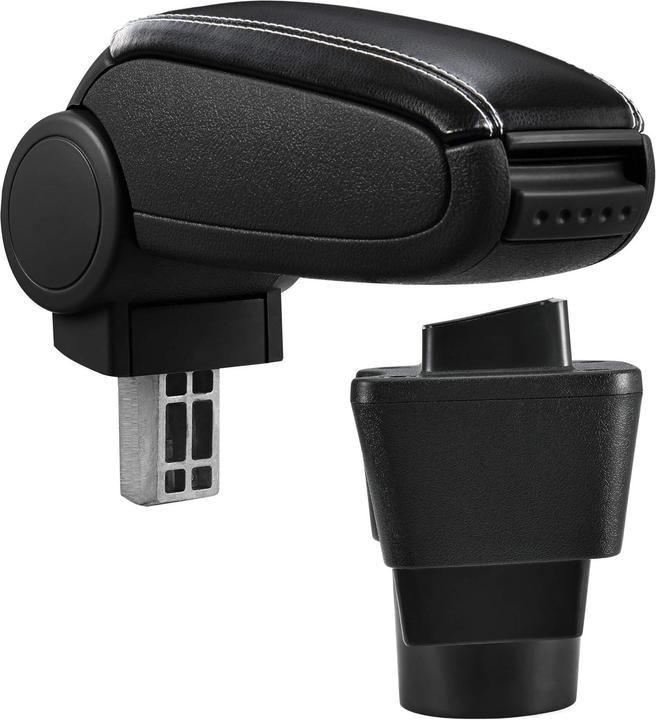 Produktbild Pro-Tec Mittelarmlehne Toyota Yaris Vitz XP13 mit Staufach Kunstleder Schwarz mit weissen Nähten