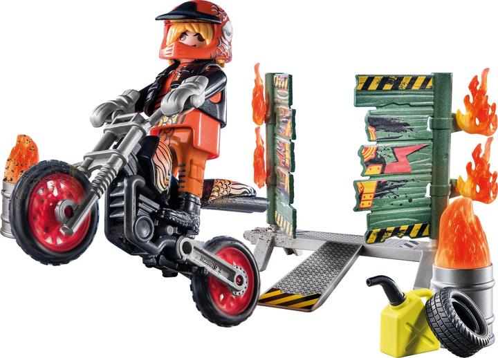 Produktbild Playmobil Motorrad mit Feuerwand (71256, Playmobil Stuntshow)