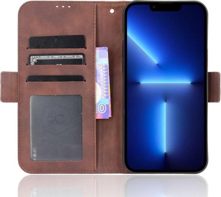 Immagine prodotto Cover-Discount iPhone 14 Pro - Custodia con molti scomparti per carte di credito marrone (Apple iPhone 14 Pro)