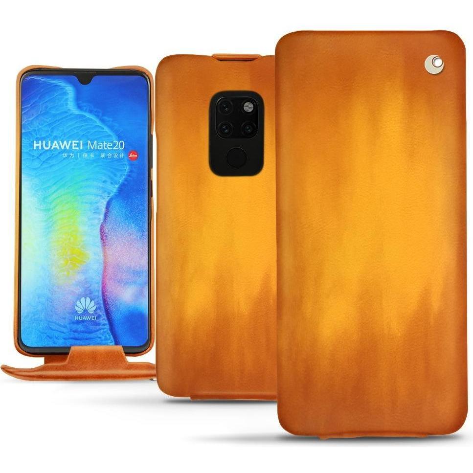 Noreve Lederschutzhülle vertikal (Huawei Mate 20), Smartphone Hülle, Orange