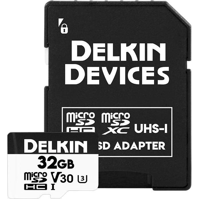 Delkin 2x HYPERSPEED UHS-I (V30) microSD 32GB R:100MB/s W:75MB/s (32 GB, microSD, UHS-I), Speicherkarte
