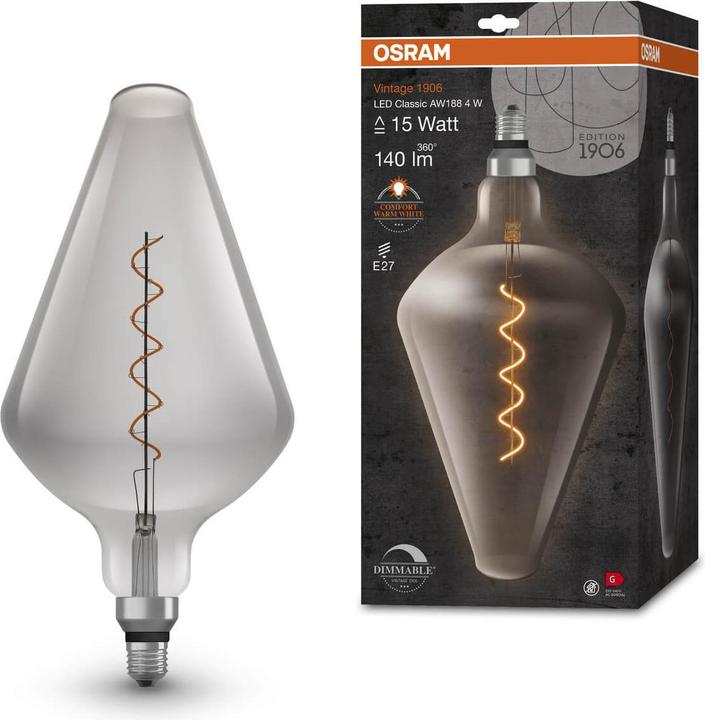 Immagine prodotto Osram Vintage 1906 LED DIM 15 4 W/1800 K E27 (E27, 4 W, 140 lm, 1 x, G)